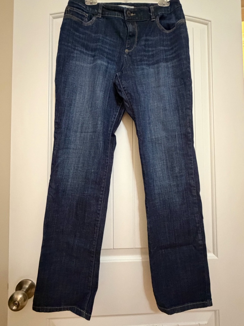Chico's Platinum Button up Dark Wash Straight Leg Jeans size 1.5 (12R)